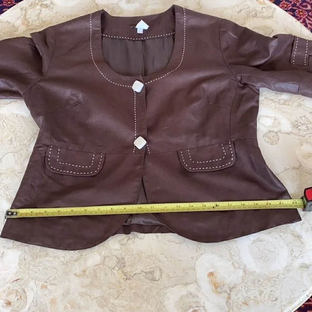Vex Collection Brown Cotton Light Jacket/Top - Picture 11 of 13